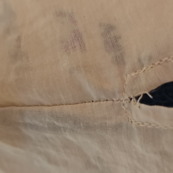 Chico Embroidered, Sequined Beige Tunic with Tie Neck, Size 8-10 - Picture 13 of 13